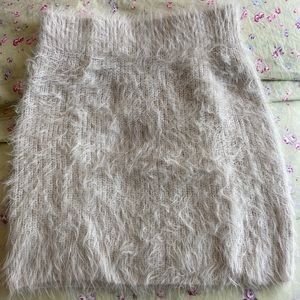 Primark Cream Colored Fuzzy Mini Skirt